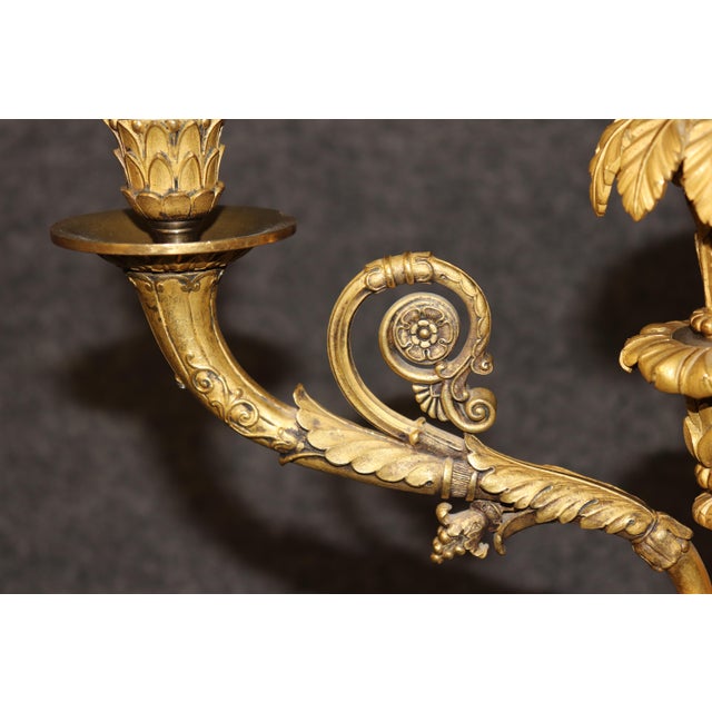 Bronze Pair French Louis XV Style Bronze Ormolu & Rock Crystal Lamps For Sale - Image 8 of 14