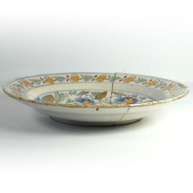 Antique 19th Century Ceramic Dutch Delft Plate For Sale - Image 4 of 11