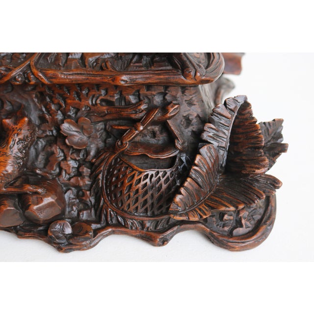 19th Century Black Forest Swiss Two Tier Jewelry Box with Fox and Bird, 1880 For Sale - Image 13 of 15