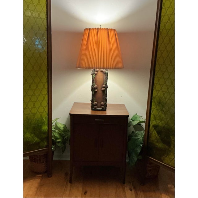 Vintage Mid Century Table Lamp British Potter Bernard Rooke Textured Tree Bark Pinecone Motifs, 1960s For Sale - Image 12 of 12