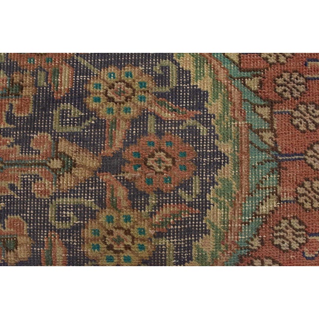 Pink Tabriz Rug 9’8” X 12’10” Pink Wool Vintage Distressed Hand-Knotted Carpet For Sale - Image 8 of 15