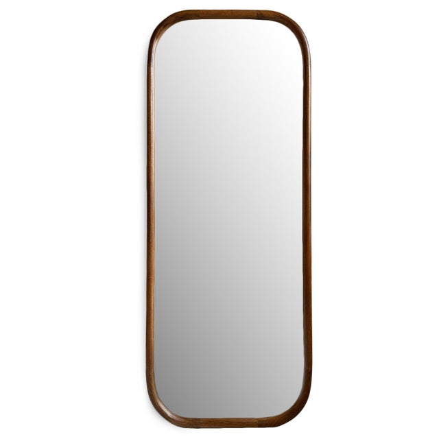 Beautiful mango wood mirror with rounded corners. Medium brown finish accentuating natural grain, which will vary with...