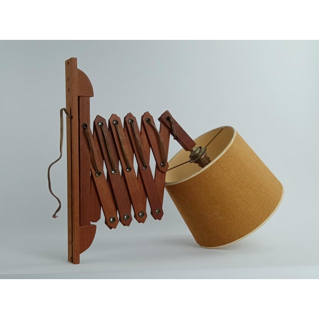 Mid-Century Modern Scandinavian Scissor Lamp in Teak, 1960s For Sale - Image 3 of 14