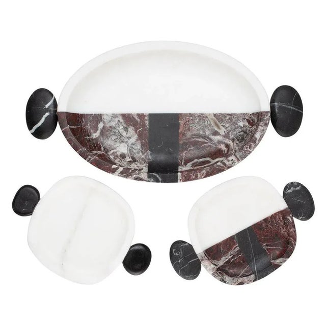 Black Small Marble Plates and Tray by Matteo Cibic, Set of 3 For Sale - Image 8 of 8