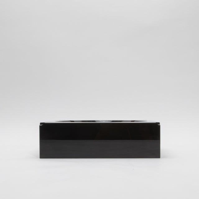 Black Black Crystal Cigar Ashtray by Ka Glass For Sale - Image 8 of 8