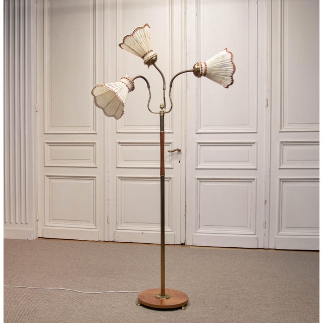 Mid-Century Modern Swedish Model 139 3-Light Floor Lamp from Eskilstuna Elektrofabriks AB, 1940s For Sale - Image 3 of 13