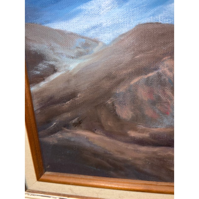 Vintage 1990s Signed Original Oil on Canvas Seascape in Wood Frame For Sale - Image 10 of 12