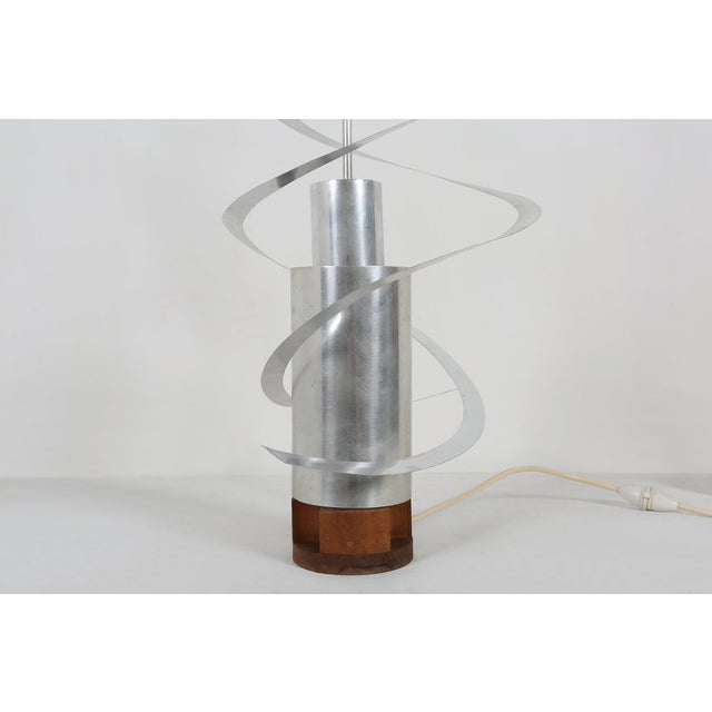 Wood Kinetic Spiral Light Sculpture by Werner Epstein, 1972 For Sale - Image 7 of 12