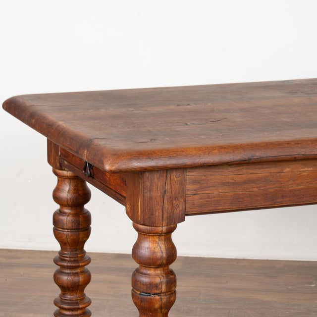 Brown 19th Century ​​​​​​​French Oak Long Library Table For Sale - Image 8 of 16