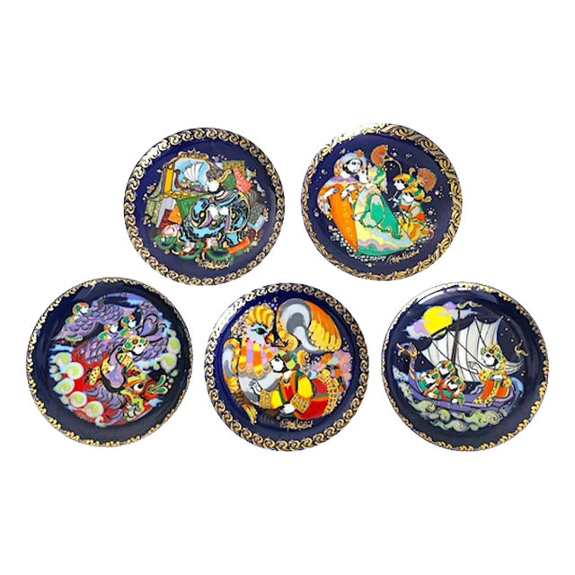 1980s Sinbad the Sailor Decorative Plates Designed by Bjorn Wiinblad for Rosenthal - Continental, 5 Pieces For Sale