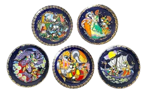 1980s Sinbad the Sailor Decorative Plates Designed by Bjorn Wiinblad for Rosenthal - Continental, 5 Pieces