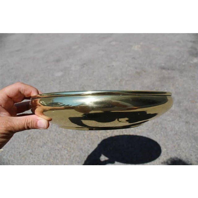 Mid-Century Modern Italian Gold Embossed Brass Bowl, 1950s For Sale - Image 3 of 8