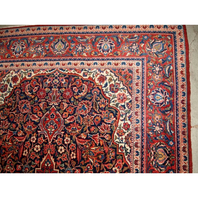 1910s 1910s Handmade Antique Persian Kashan Rug 4.1' X 6.2' For Sale - Image 5 of 10