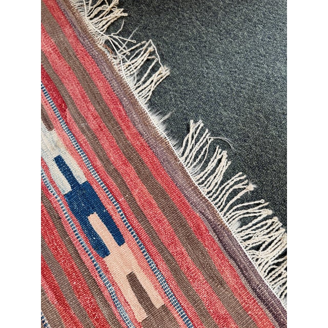 6ft 4in × 10ft Handwoven Kilim-Style Flatweave Area Rug, Vintage For Sale - Image 12 of 12