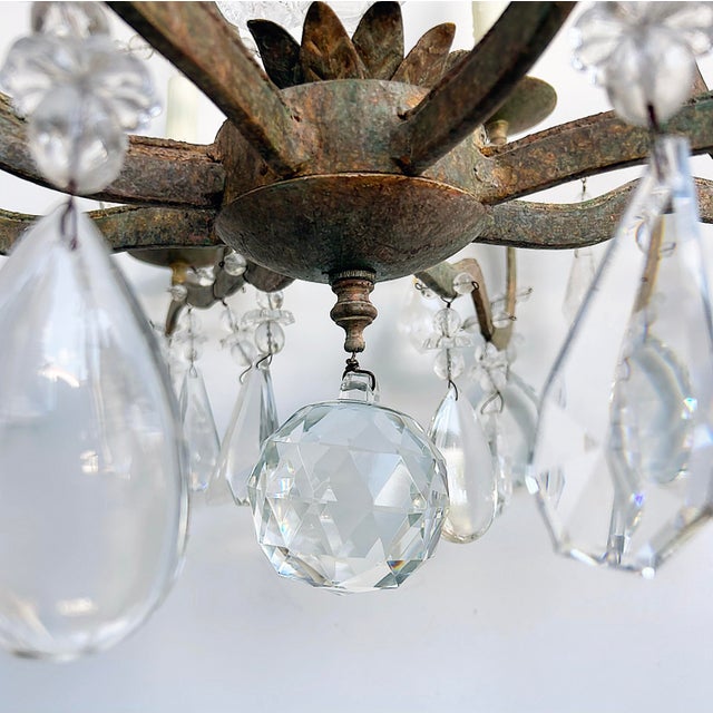 Dennis and Leen "Small Chateau" Iron Chandelier, Rock Crystal For Sale - Image 11 of 12