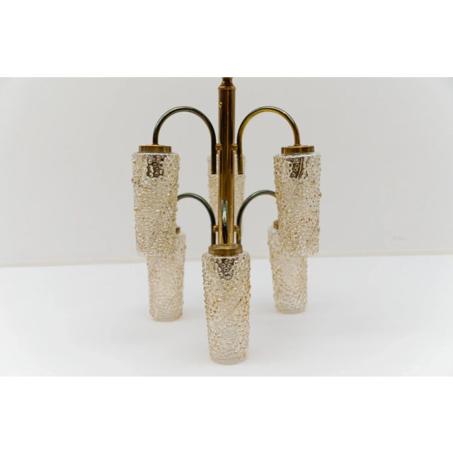 Brass and Amber Bubble Glass Ceiling Lamp, Germany, 1960s For Sale - Image 6 of 17
