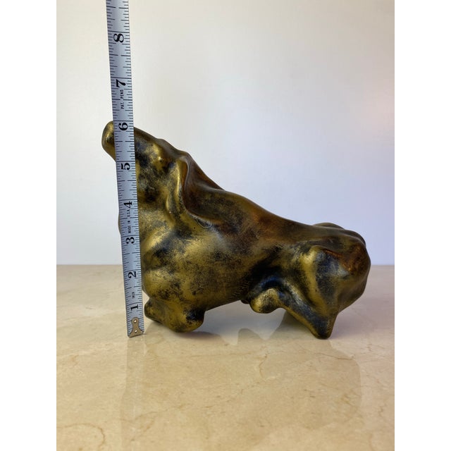 Signed Mid-Century Modern Brutalist Ceramic Bull Sculpture by Boštjan Putrih, 1970s For Sale - Image 9 of 10