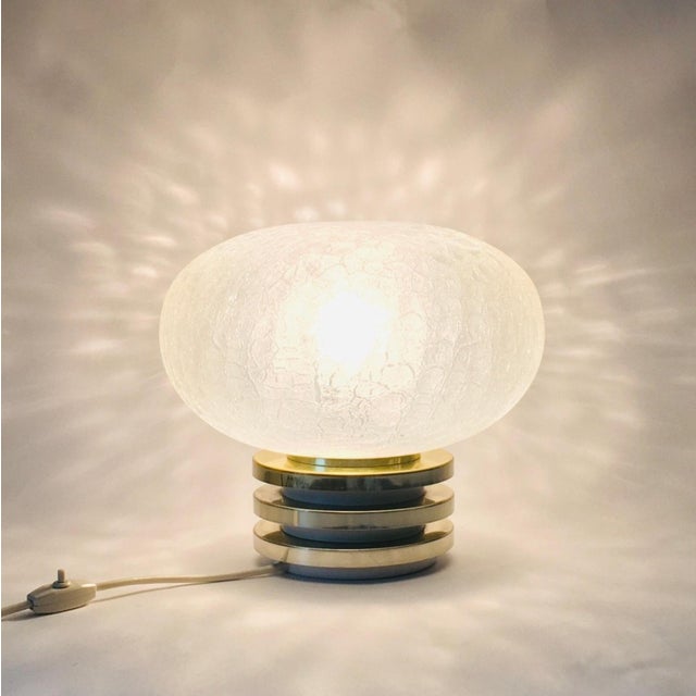 Gold Mid-Century Space Age Glass Table Lamp from Doria, Germany, 1960s For Sale - Image 8 of 10