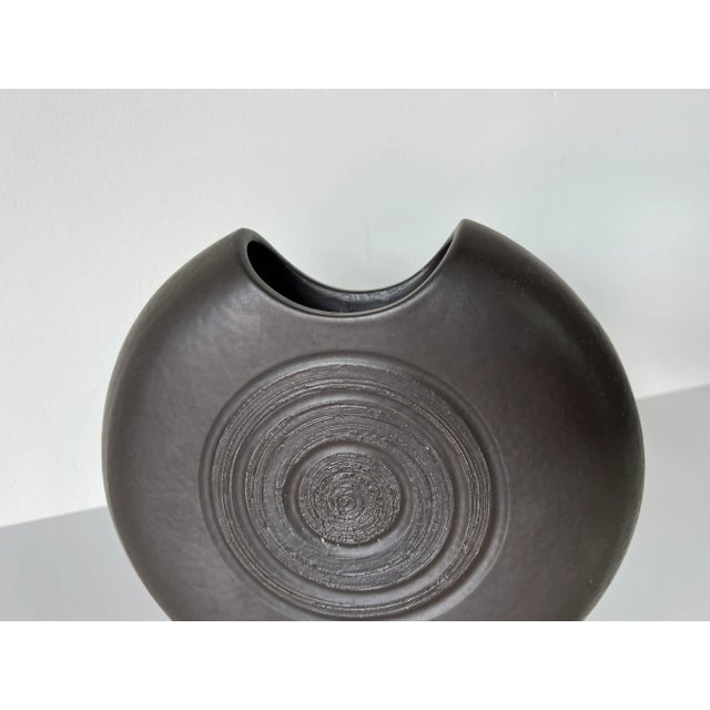 Ceramic Vintage Italian Brown Matte Glaze Decorative Vase/ Sold For Sale - Image 7 of 12