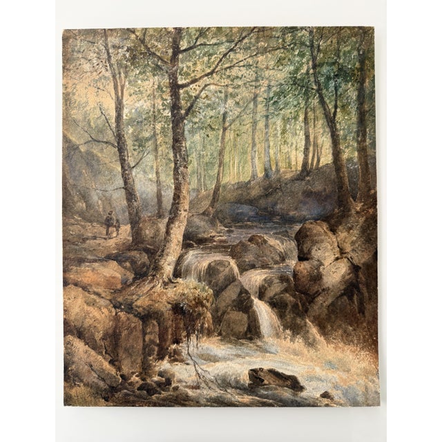 Frederick Davis, Landscape, 1877, Watercolor For Sale - Image 8 of 9