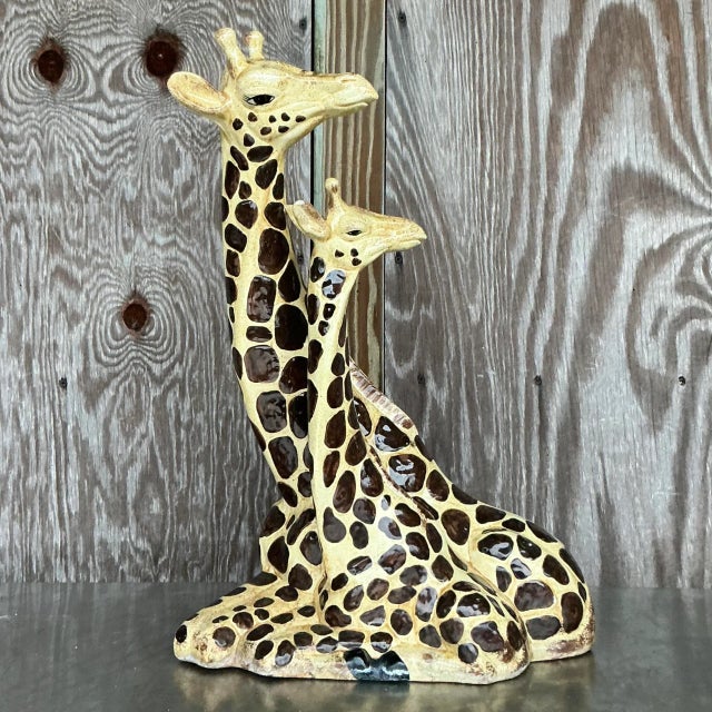 Vintage Boho Glazed Ceramic Giraffe For Sale In West Palm - Image 6 of 7