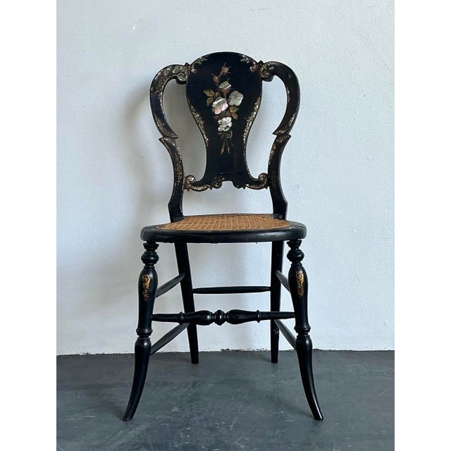 Vintage Paper Mache Inlay Chair For Sale - Image 12 of 12
