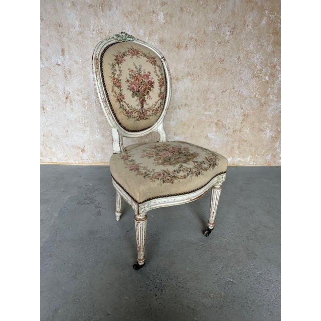 French Set of Three French 19th Century Louis XVI Style Side Chairs For Sale - Image 3 of 12