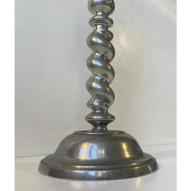 Scandinavian Modern Twisted Pewter Candleholder by Karl Jørgen Otteren, 1970s For Sale - Image 3 of 7