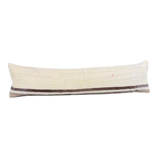 Turkish Hemp Pillow Cushion Natural Beige Brown Cushion Cover 12x46 For Sale