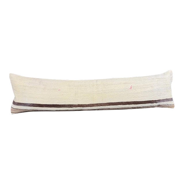 Turkish Hemp Pillow Cushion Natural Beige Brown Cushion Cover 12x46 For Sale