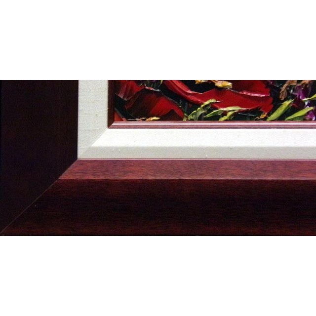 "Papaveri I" framed Original Acrylic on Canvas by Maya Eventov Hand Signed by the Artist Art Condition: Mint Image Size:...