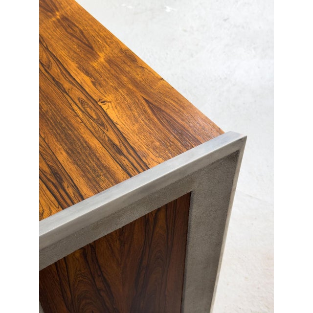 1960s Rosewood, Chrome & Smoked Glass Sideboard attributed to Richard Young for Merrow Associates, 1960s For Sale - Image 5 of 16