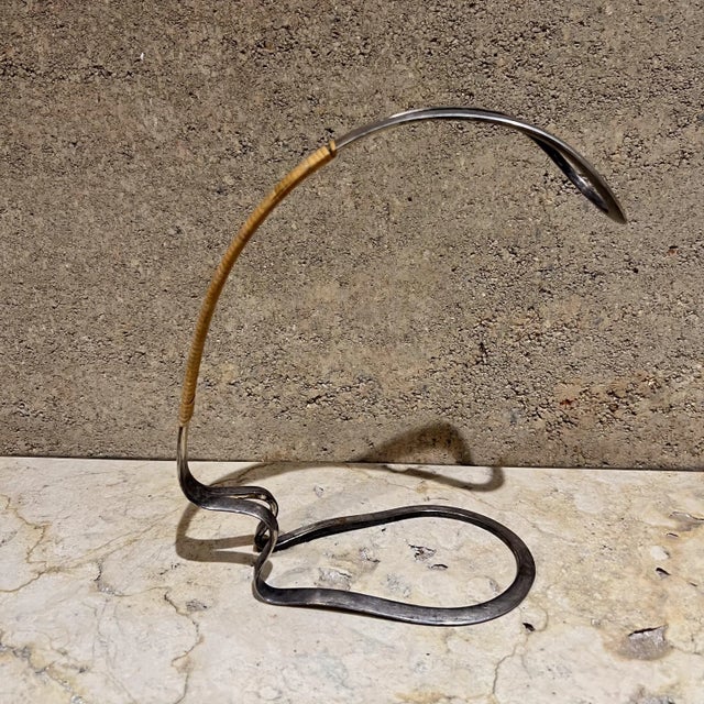 Sculptural Silver Plated Wine Holder by Eisenberg Lozano, 1960s Mid Century For Sale - Image 11 of 11