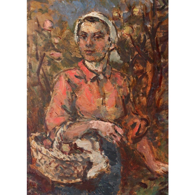 Janis Rikmanis, At the Autumn Garden, Oil on Cardboard For Sale - Image 9 of 9