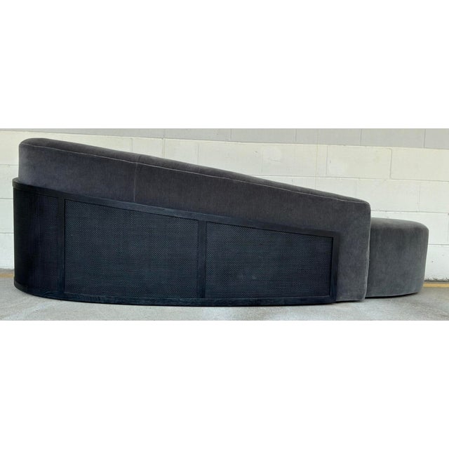 Modern Thomas Pheasant for Baker Modern Dark Gray Mohair Nami Chaise Lounge For Sale - Image 3 of 5