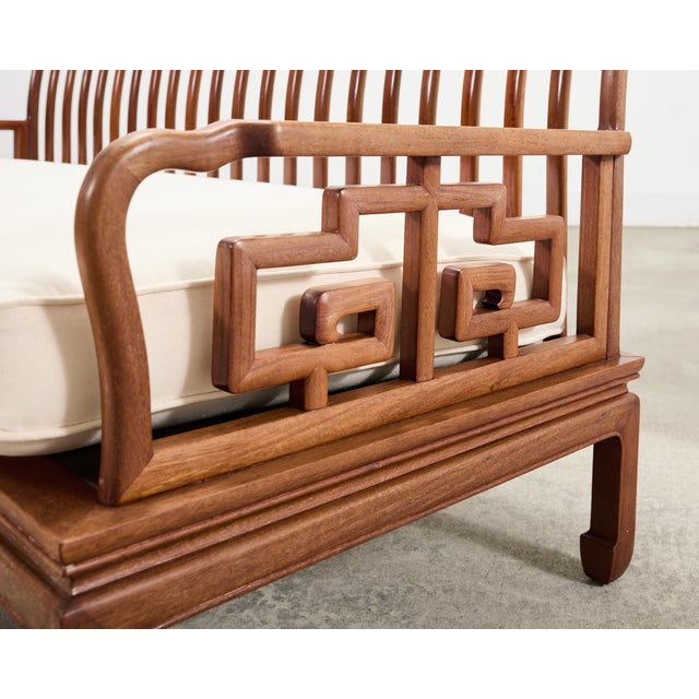 Pair of Michael Taylor Style Ming Inspired Hardwood Sofas For Sale - Image 18 of 18