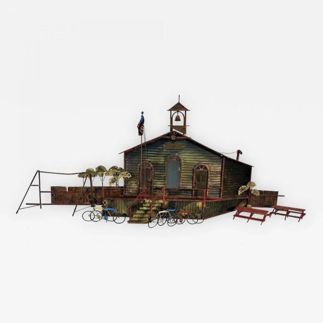1970s Curtis Jeré signed Curtis Jere School House Wall Sculpture For Sale - Image 9 of 9
