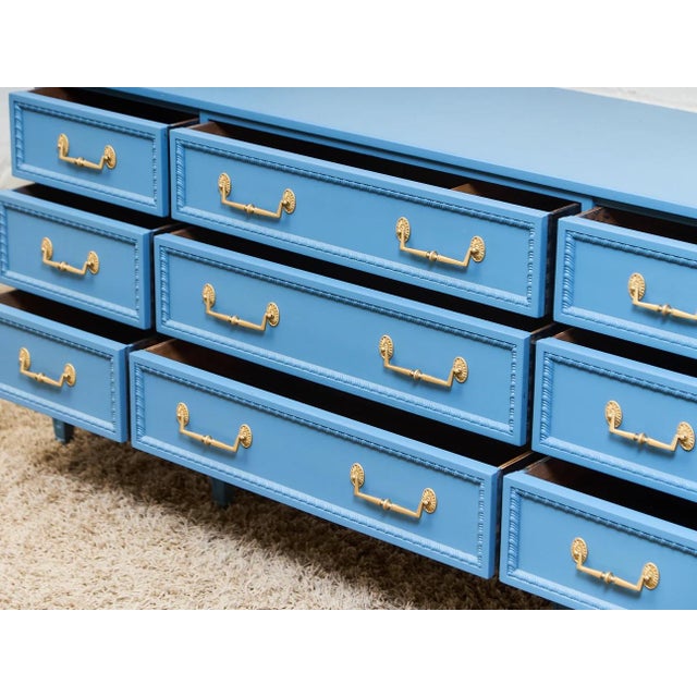 Mid 20th Century Henredon Château Sky Blue Hollywood Regency Dresser For Sale - Image 10 of 12