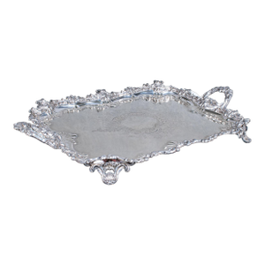 Large Antique Presentation Tray, English, Silver Plate, Afternoon Tea, Victorian