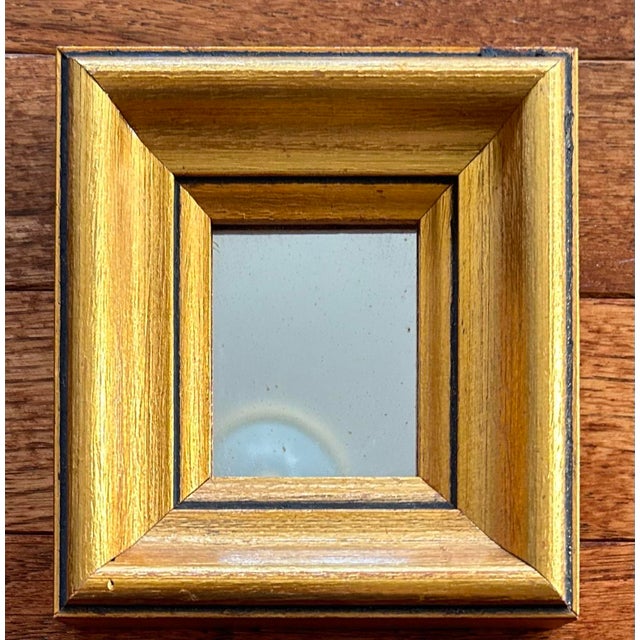 Hollywood Regency Vintage Set of Three Miniature Gold Framed Mirrors Heart and Square Shaped For Sale - Image 3 of 10