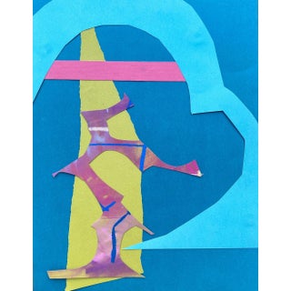 "Lip Gloss I" Contemporary Abstract Original Mixed-Media Collage on Paper by Zac Woodiel For Sale