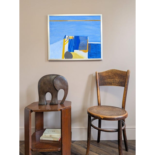 Mid-Century Modern Mid-Century Modern 'The Golden Divide' Swedish Original Abstract Oil Painting, Framed For Sale - Image 3 of 11