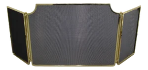 Bronze and Brass Trifold Fireplace Screen
