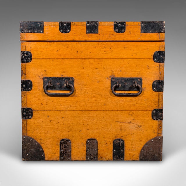 1880's Large Antique Storage Trunk For Sale - Image 6 of 12