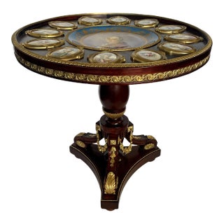 French 19th Century Neoclassical Porcelain and Gilt Bronze Mounted Table by Fournier For Sale