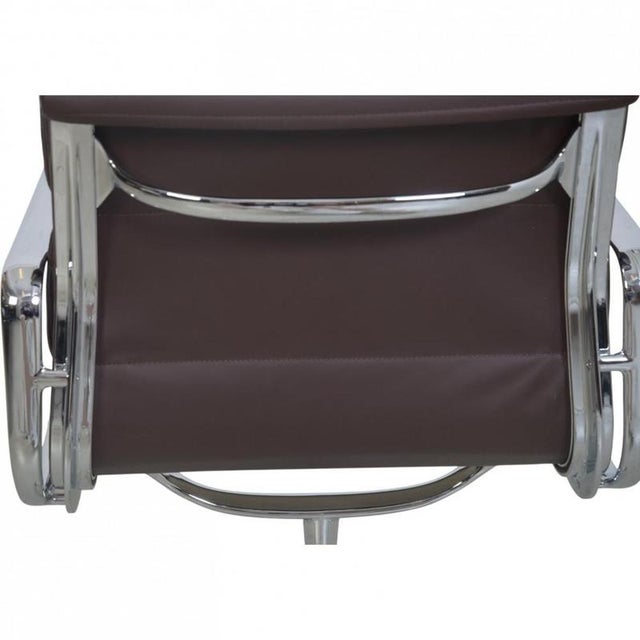 Black EA208 Softpad Chair in Nevada Coffee Aniline Leather by Charles Eames, 2007 For Sale - Image 8 of 16