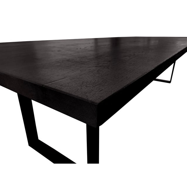 Kuro 120" Solid White Oak Rectangular Dining Table, Black For Sale - Image 4 of 6