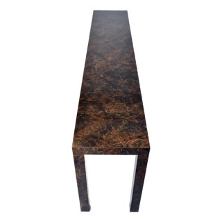 Milo Baughman Parsons Burl Tortoise Console Table For Sale