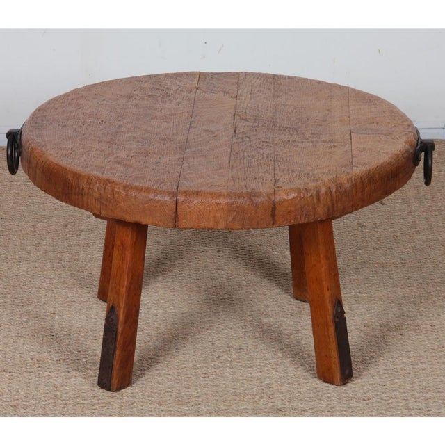 Oak Coffee Table in the style of Jean Touret, 1950 For Sale - Image 6 of 7