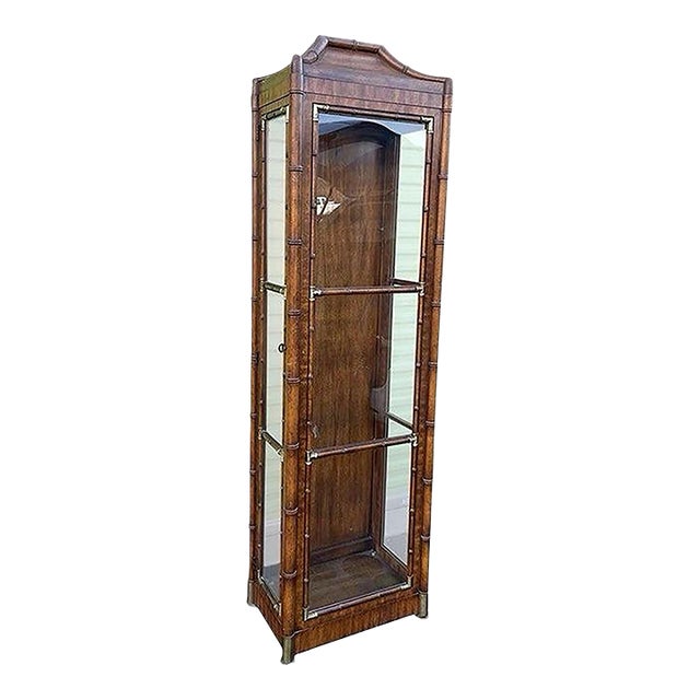 Chinoiserie Style Illuminated Pagoda Curio Display Cabinet For Sale